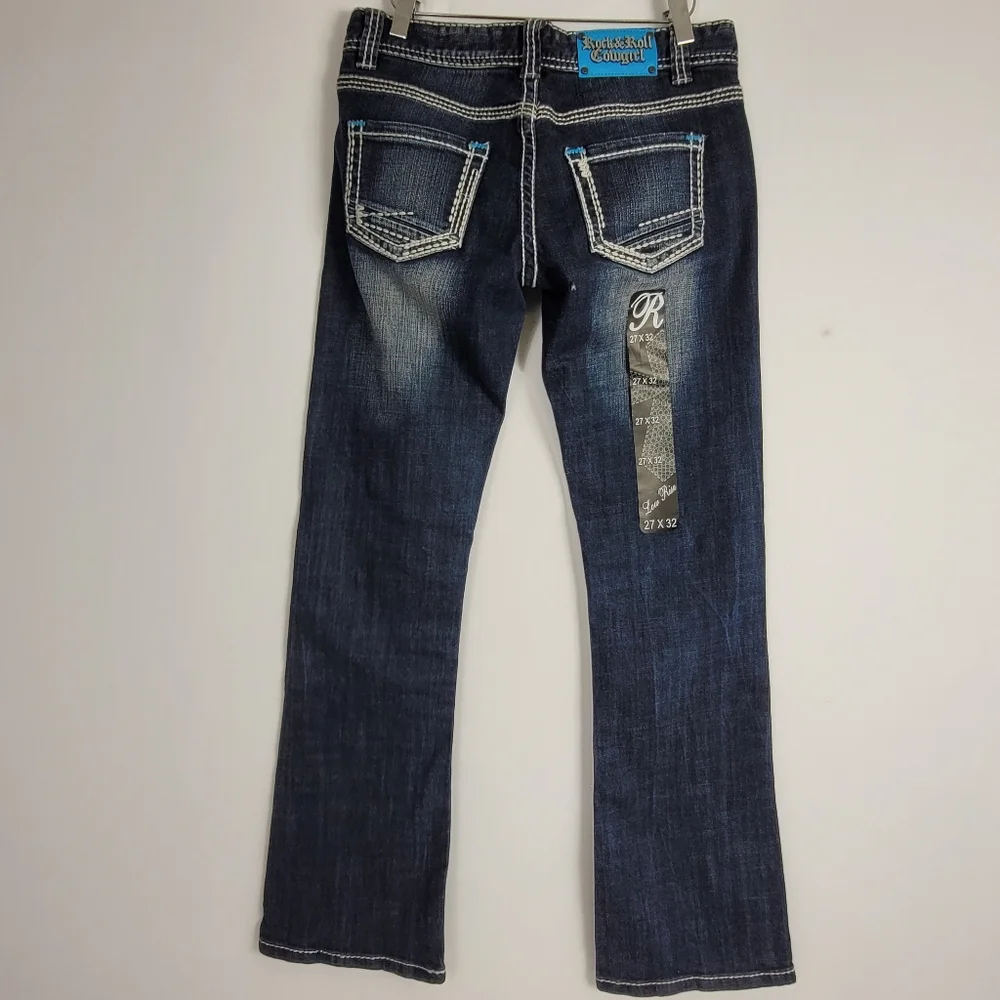 Nwt Rock And Roll Cowgirl Low Rise Bootcut Jeans Size 27 × 32
